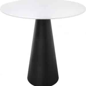 Cone rundt spisebord i stål og faux marmor Ø80 cm - Sort/Hvid marmor