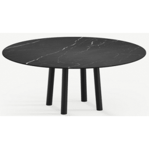 Gus rundt spisebord i stål og keramik Ø150 cm - Sort/Nero Marquina