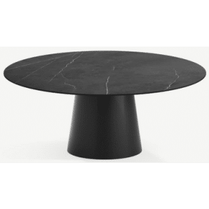 Elza rundt spisebord i stål og keramik Ø120 cm - Sort/Pietra Grey