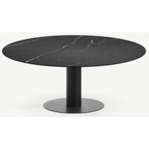 Tiele rundt spisebord i stål og keramik Ø150 cm - Sort/Nero Marquina