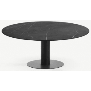 Tiele rundt spisebord i stål og keramik Ø150 cm - Sort/Pietra Grey