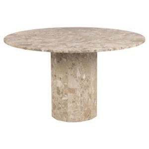 Mess rundt spisebord i marmor Ø130 cm - Beige latté