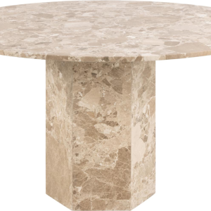 Rundt spisebord Signature Urmala marmor Ø130 x H75 cm mat lattebrun