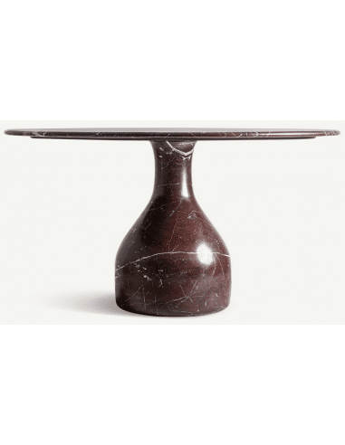 BOURG Rundt spisebord i marmor Ø140 cm - Bordeaux marmor