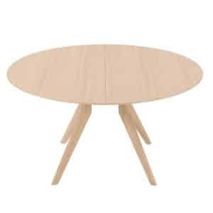 PBJ Corna rundt spisebord Ø:120 cm - Lys lakeret eg - Marmor laminat