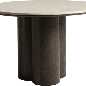 Rundt spisebord Nordique Design PIAZZE marmor og træ, lysgrå/mørk natur, Ø120 H75 cm