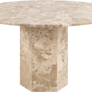 Rundt spisebord Signature Urmala marmor Ø130 x H75 cm mat lattebrun